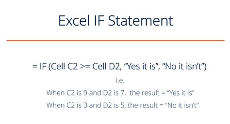 simple if statement in excel.
